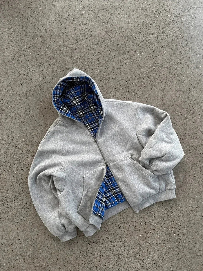 Oversized Cozy Women's Zip Hoodie - Boxy Cut, Cotton
