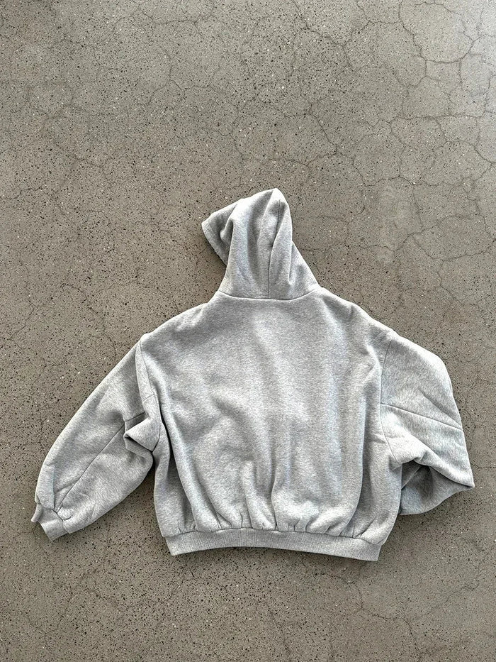 Oversized Cozy Women's Zip Hoodie - Boxy Cut, Cotton