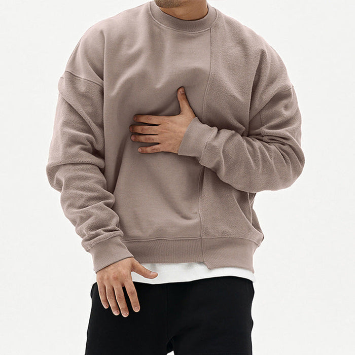 Oversized Mens Pullover Sweater - Crew Neck, Cotton, Casual