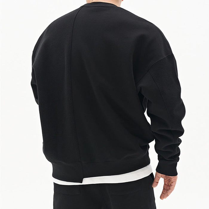 Oversized Mens Pullover Sweater - Crew Neck, Cotton, Casual