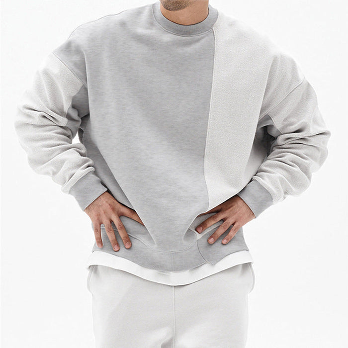 Oversized Mens Pullover Sweater - Crew Neck, Cotton, Casual