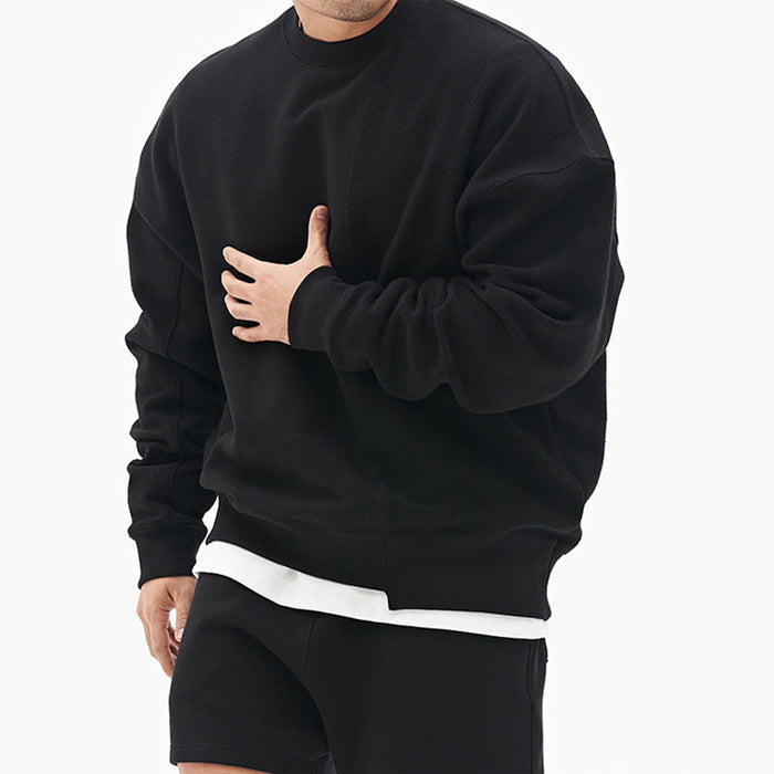 Oversized Mens Pullover Sweater - Crew Neck, Cotton, Casual