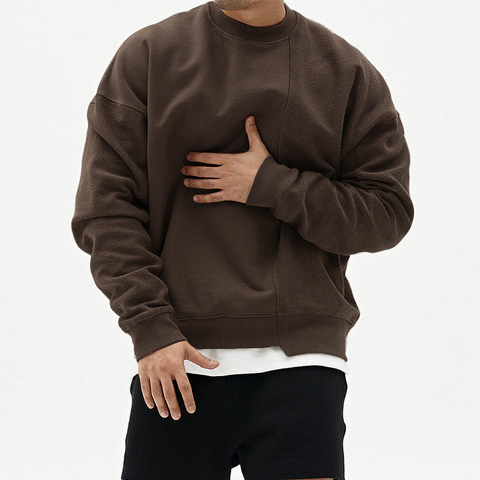 Oversized Mens Pullover Sweater - Crew Neck, Cotton, Casual