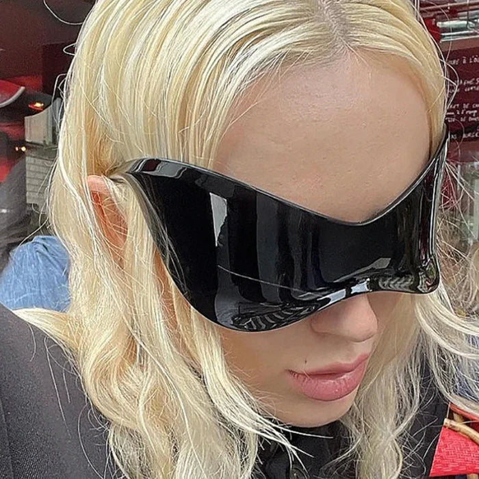 Oversized Punk Rimless Sunglasses for Men and Women, Hip Hop Sport Shades