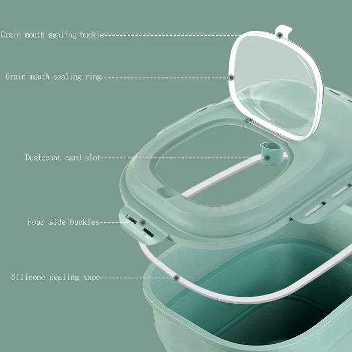 Pet Food Container 23L Airtight Storage Bin Moisture Proof Seal With Measuring Cup Fall 2025 Pet Care