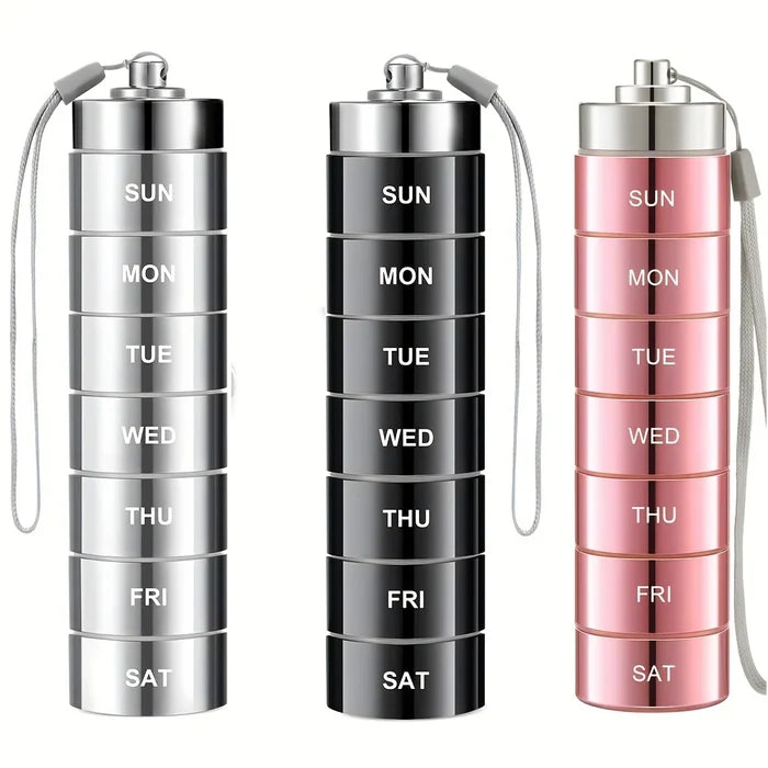 Pill Organizer Metal Travel Pill Box Set – Waterproof, Stackable, Summer Travel 2026
