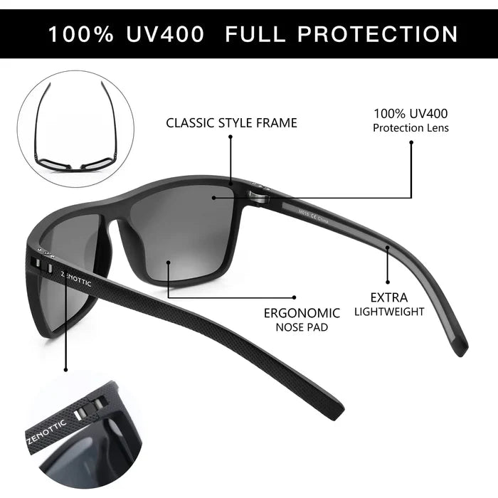 Polarized Sunglasses – Lightweight TR90 Frame Square Sunglasses UV400 Protection, Outdoor Summer 2026