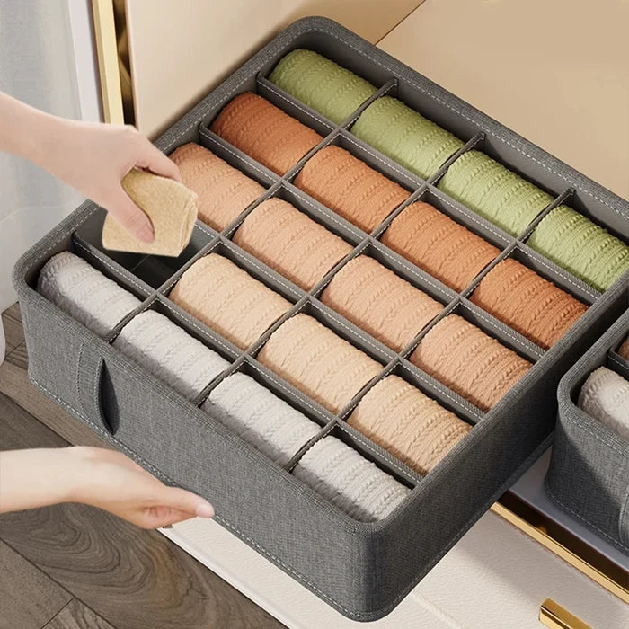 Polyester Sock Bra Organizer Box with 20 Grids - Home Organizers for Drawers & Cabinets