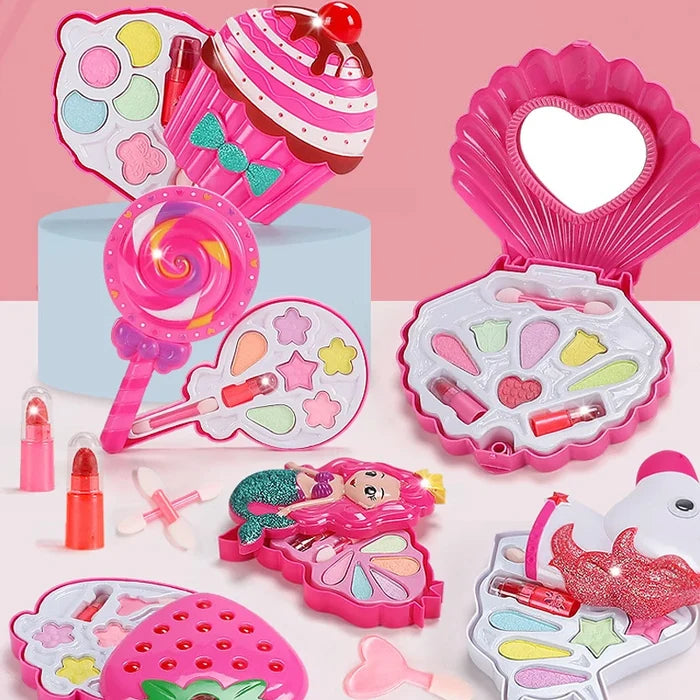 Princess Makeup Toy Set for Kids - Pretend Play Cosmetics with Lipstick & Eyeshadow for Parties