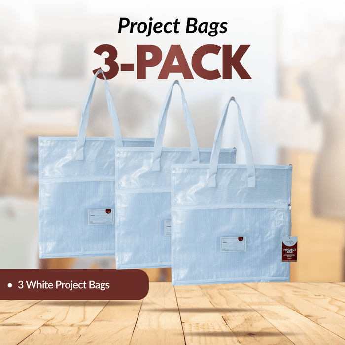 Project Bags - 3 Pack - All - in - White - MadamSew