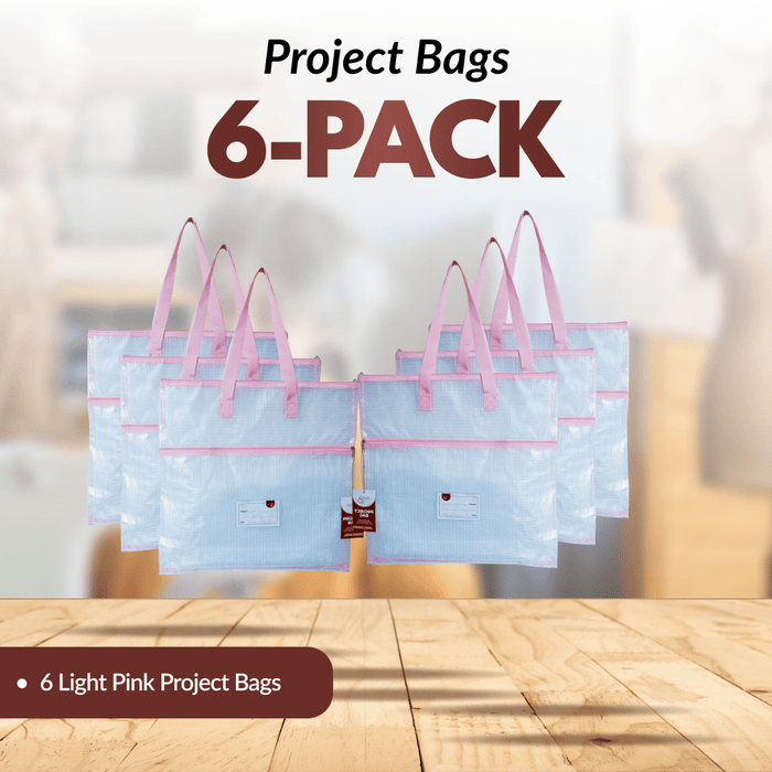Project Bags - 6 Pack - All - in - Light Pink - MadamSew