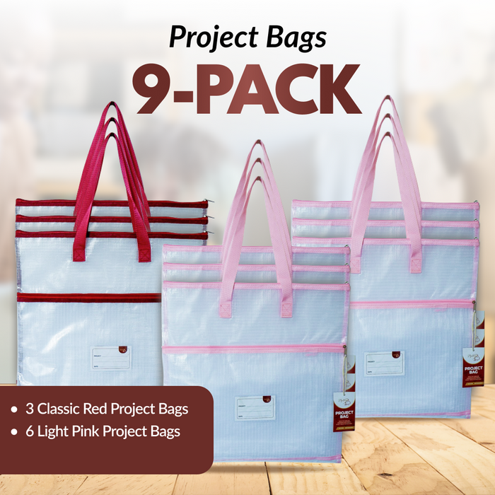Project Bags - 9 Pack -  Six Light Pink