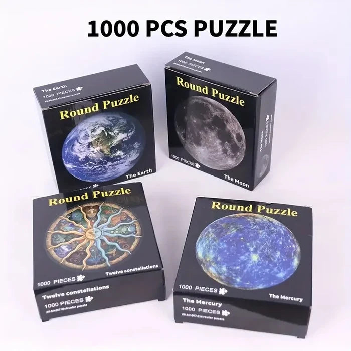 Puzzle 1000 Piece Round Moon Puzzle Space Themed Challenge Educational Gift For Space Lovers Family Fun