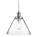 PYRAMID PENDANT - CHROME METAL & GLASS
