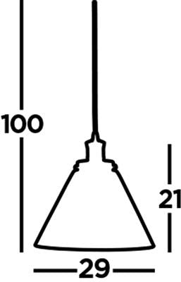 PYRAMID PENDANT - CHROME METAL & GLASS