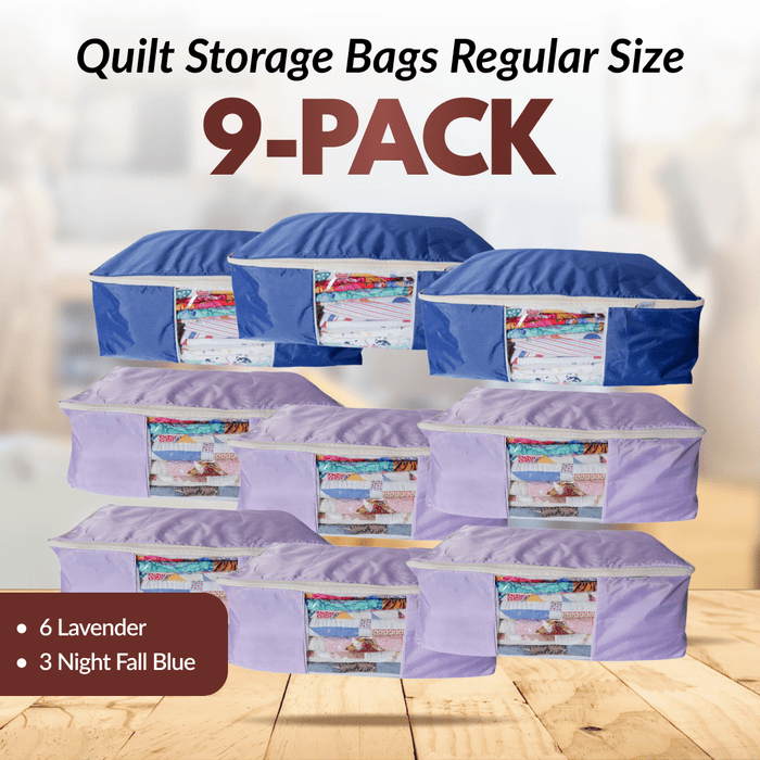 Quilt Storage Bags - 9 Pack - Regular Size (Lavender & Blue) - MadamSew