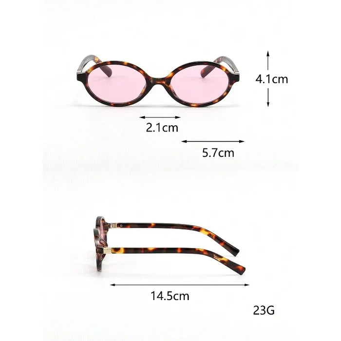 Retro unisex small oval sunglasses – mirror lens, resin frame, casual beach & daily accessory