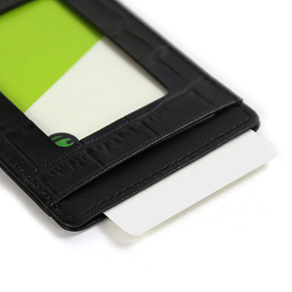 ROMEO Crocodile-Embossed Pass Case