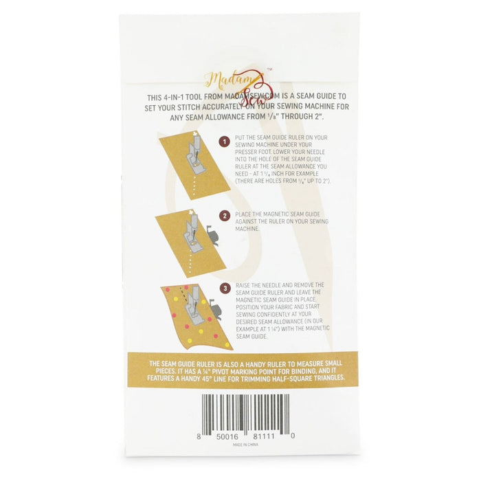 Seam Guide Ruler + FREE Magnetic Seam Guide - Bundle 2 Items - MadamSew