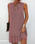 Variant image for Sleeveless Women's Dress with Unique Print and Flattering Fit for Spring Styling-1