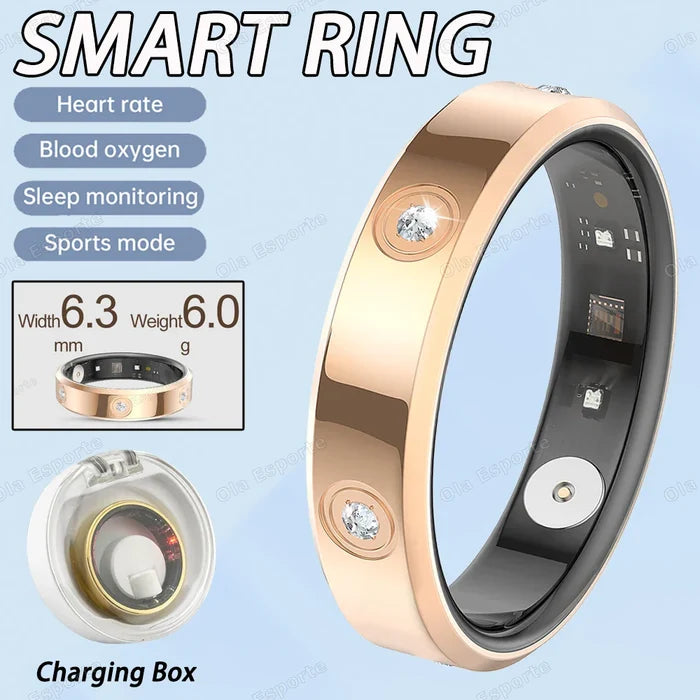 Smart Ring Health Tracker IP68 Waterproof Sleep Heart Rate Oxygen Monitor Fall 2025 Wellness Gift