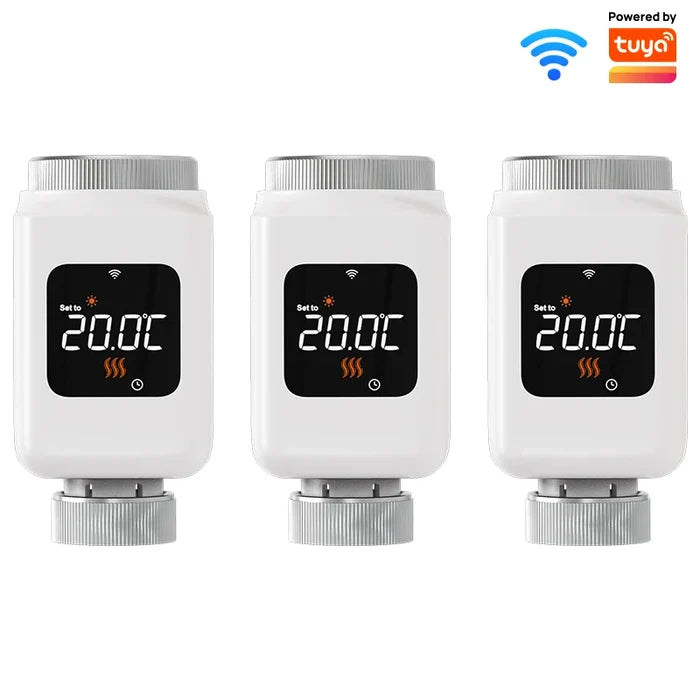 Smart WiFi Thermostatic Radiator Valve – App Control and Voice Assist, Alexa and Google Home 4-Pack Fall 2025