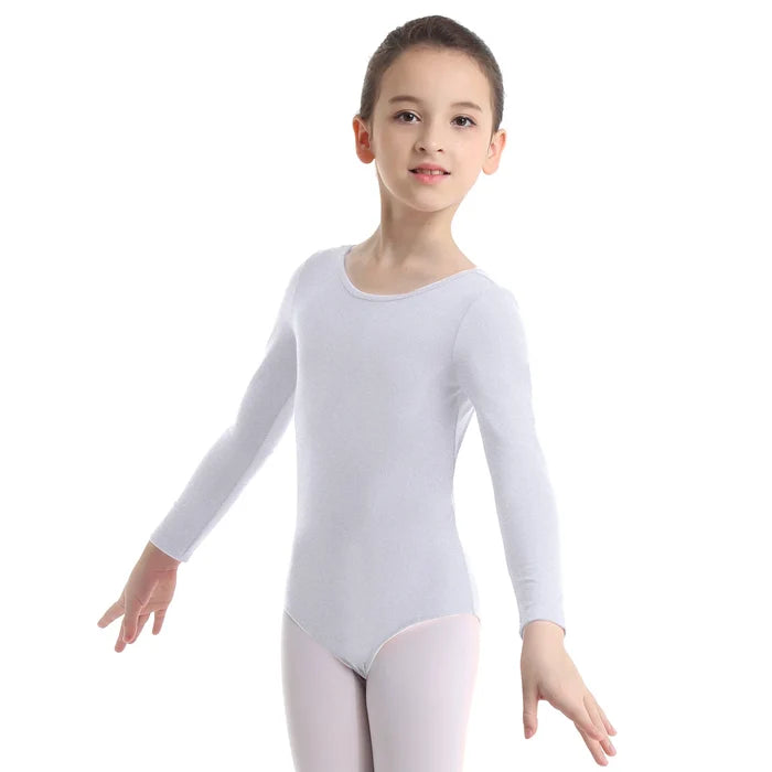 Soft, Durable Girls' Leotard - Long Sleeve, Polyamide, Elastane, Polyester, Dance Class