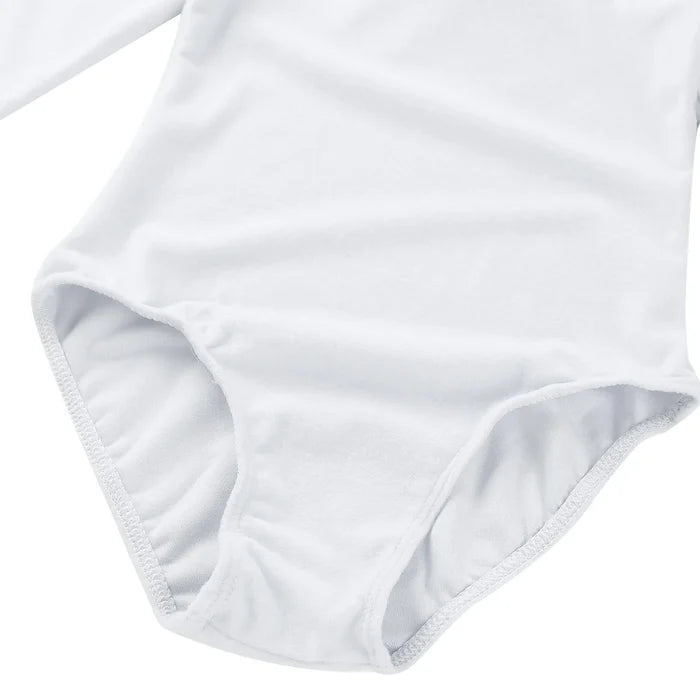 Soft, Durable Girls' Leotard - Long Sleeve, Polyamide, Elastane, Polyester, Dance Class