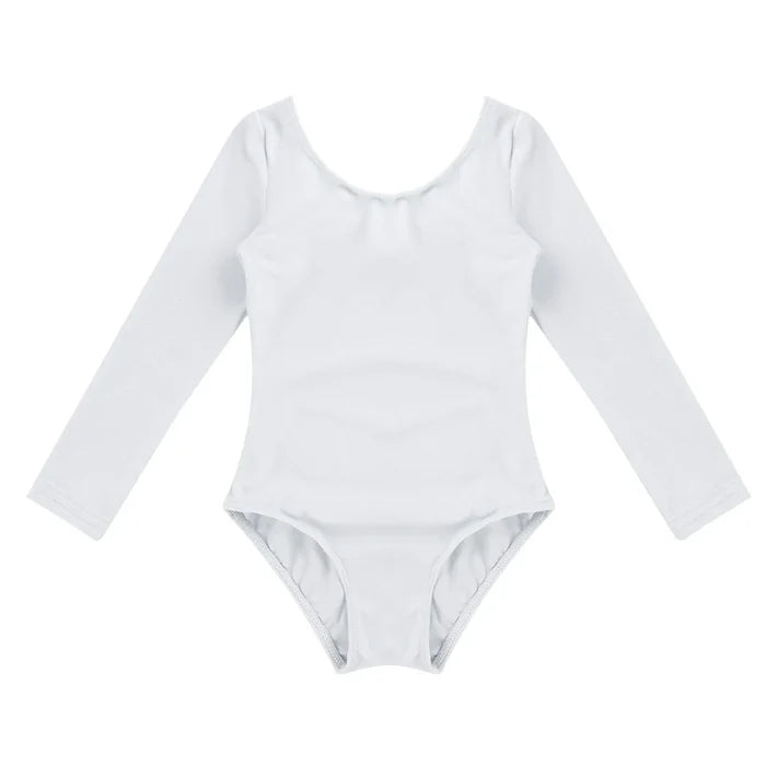 Soft, Durable Girls' Leotard - Long Sleeve, Polyamide, Elastane, Polyester, Dance Class