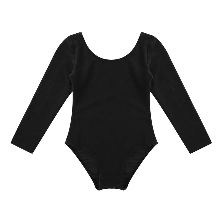 Soft, Durable Girls' Leotard - Long Sleeve, Polyamide, Elastane, Polyester, Dance Class