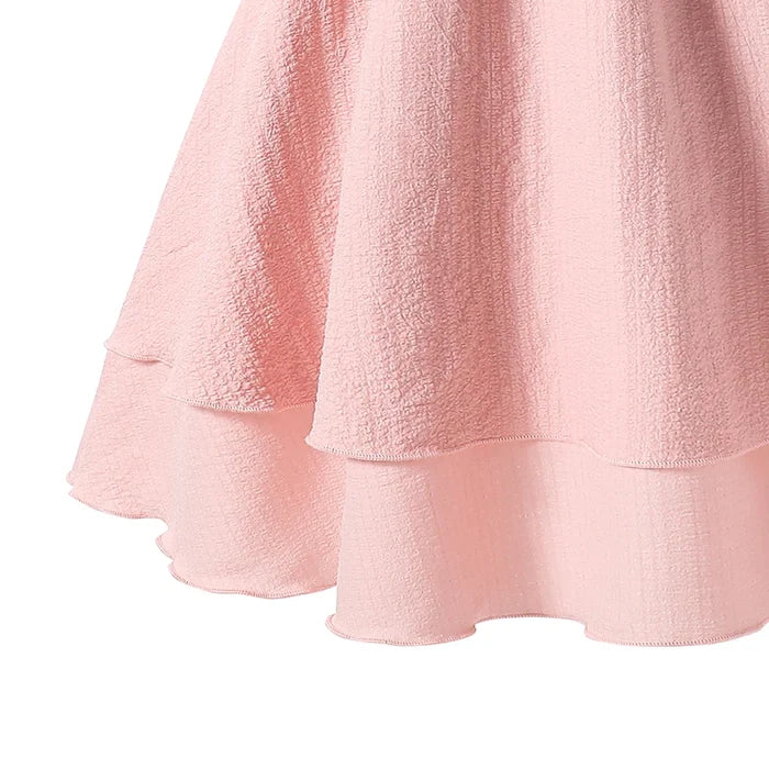 Soft Girls' Princess Dress - Tiered Sling Dress, Flattering, Polyester, For Birthday Party