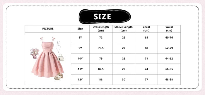 Soft Girls' Princess Dress - Tiered Sling Dress, Flattering, Polyester, For Birthday Party