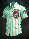 Soft Men's Hawaiian Shirt - Casual Short-Sleeve, 250th Anniversary USA Flag Design, Fourth Of July