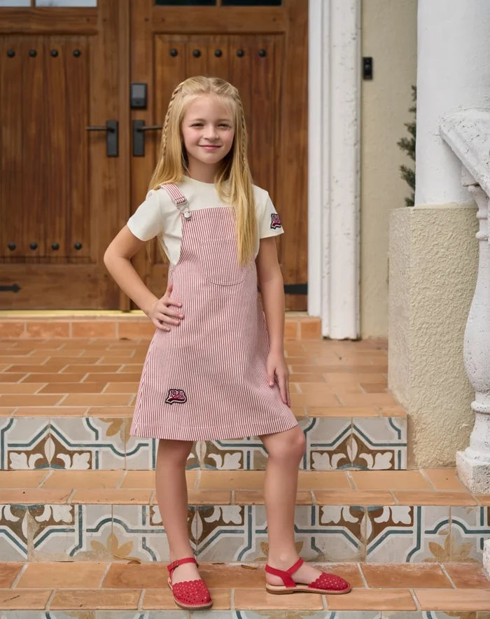 Soft Unisex Kids' Clothing - Patchwork Pinstripe Summer Outfit, Cotton-Polyester, Casual Family Wear