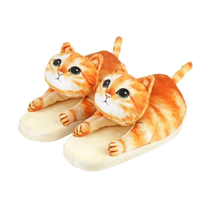 Soft women's cat slippers – cozy hugging cat design, plush, indoor use and home lounging