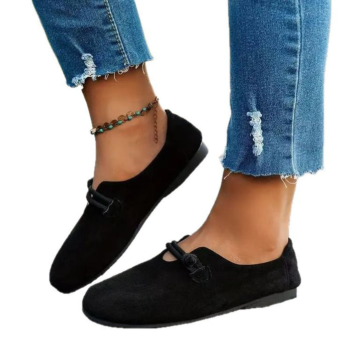 Soft Women's Shoes - Round-Toe Flat Lace-Up, Suede, Versatile Daily Use With Cushioned Lining