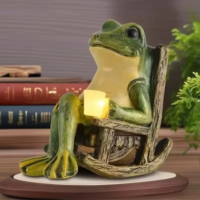 Solar Powered Mini Frog Garden Statue with LED Light – Indoor Outdoor Decorative Ornament Gift 2026