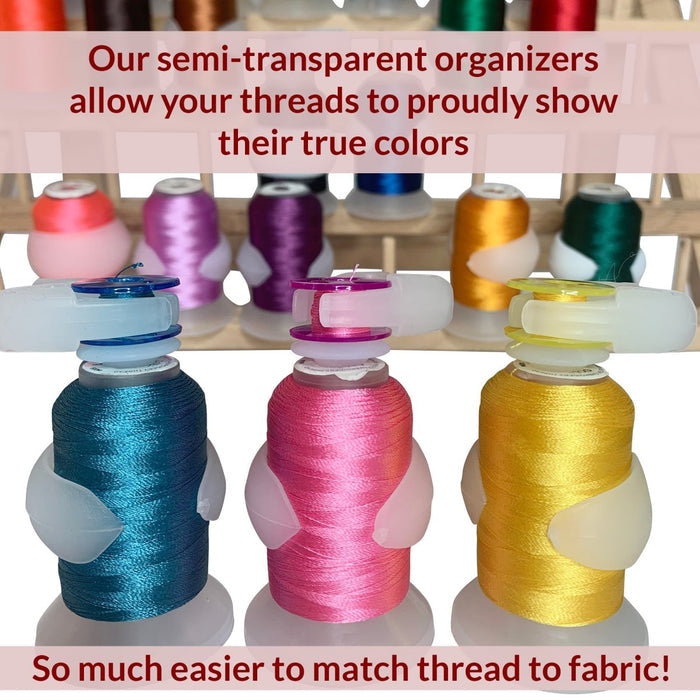spool huggers, bobbin clamps and bobbin holders on thread cones