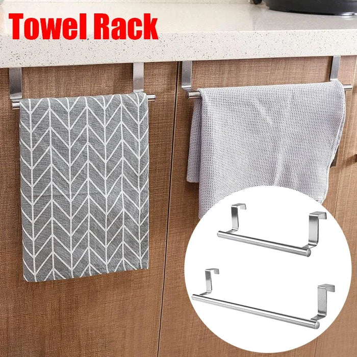 Stainless Steel Towel Rack Organizer - 3PCS Home Organizers for Bathroom & Kitchen, Wall Mounted