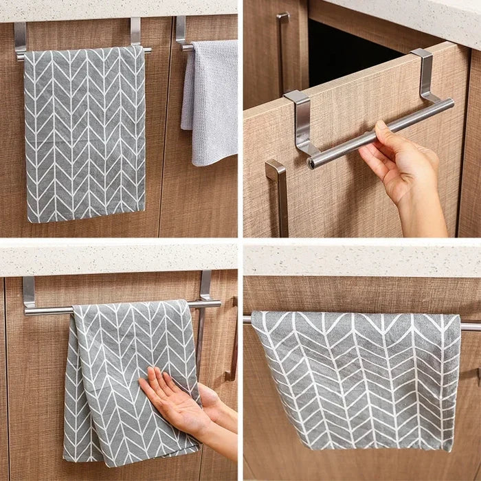 Stainless Steel Towel Rack Organizer - 3PCS Home Organizers for Bathroom & Kitchen, Wall Mounted