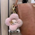 Sunflower Plush Keychain Bag Charm Pink Mini Cozy Gift
