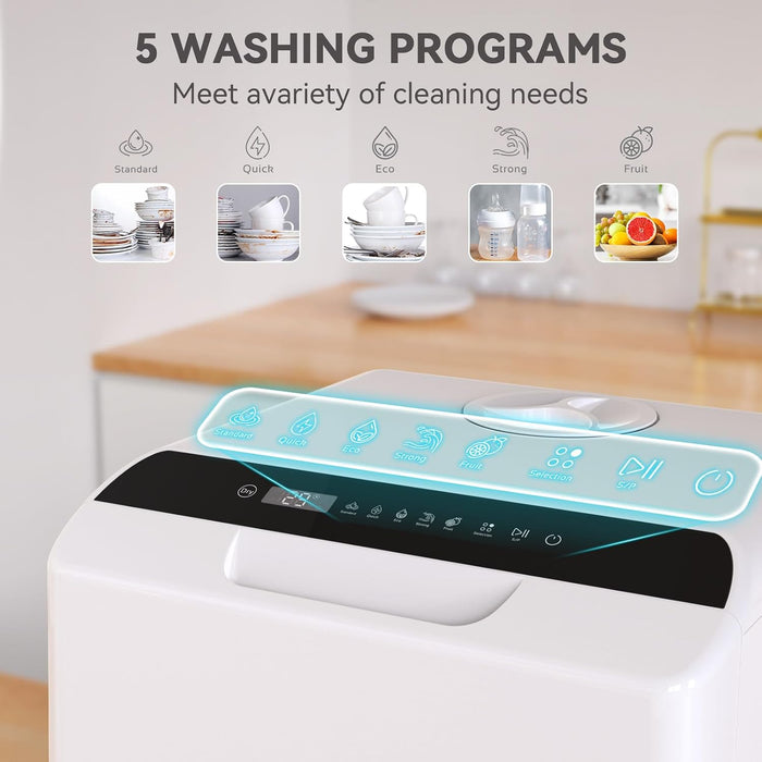 Table Top Dishwasher 5 Place Settings 5L Tank 6 Programs White — view 3