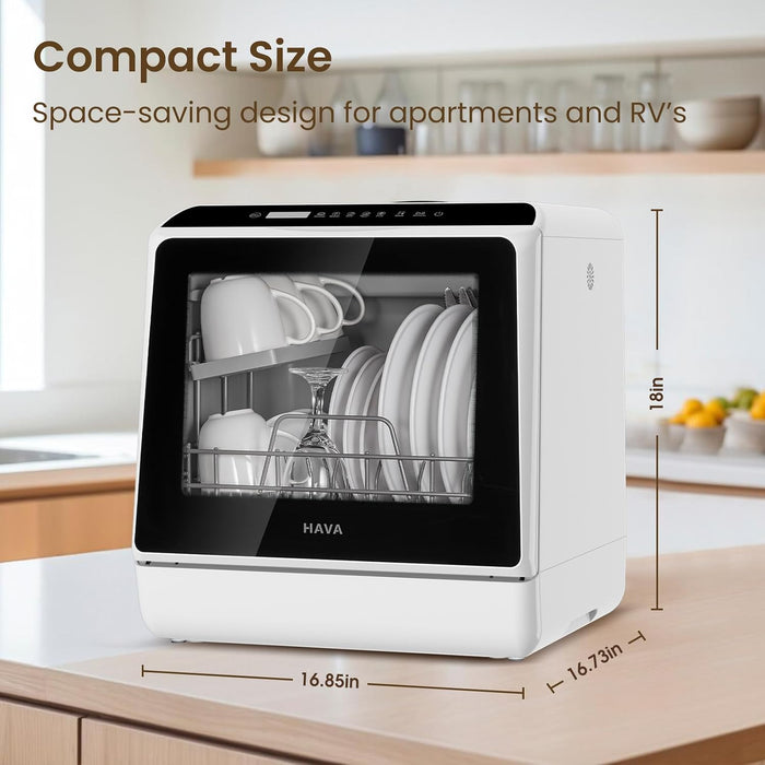 Table Top Dishwasher 5L 6 Programs Built-In Water Tank White — view 6