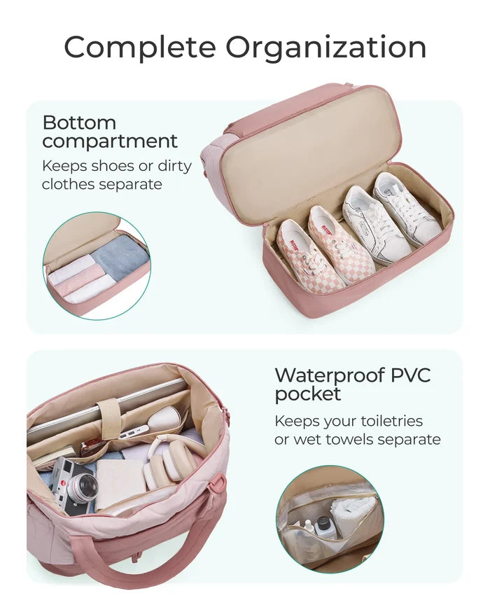 Travel Bag Weekender Duffle Carry On With Shoe Compartment Large Capacity For Travel 2026 Fall Essentials