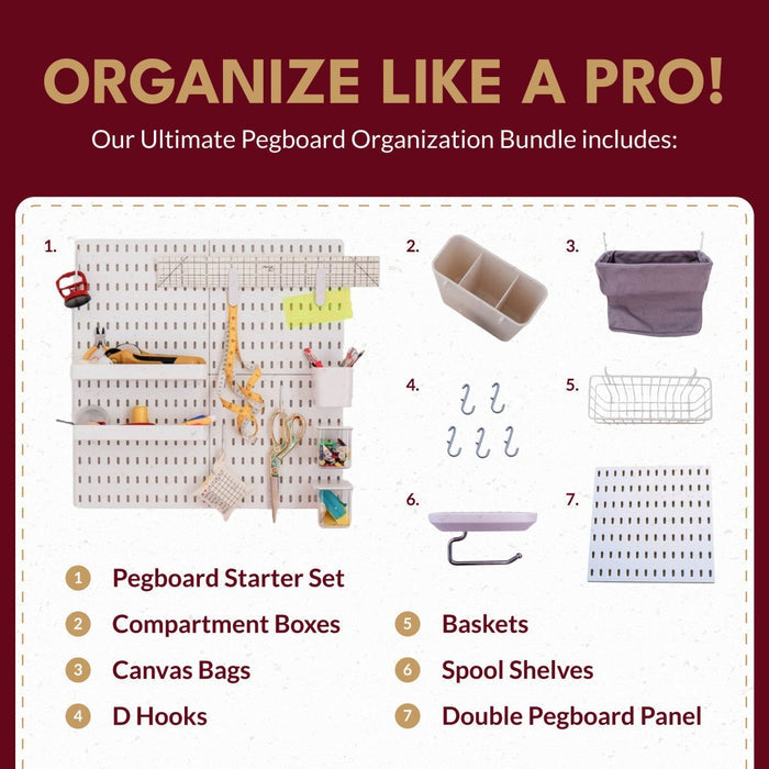 Ultimate Pegboard Organization Bundle - MadamSew