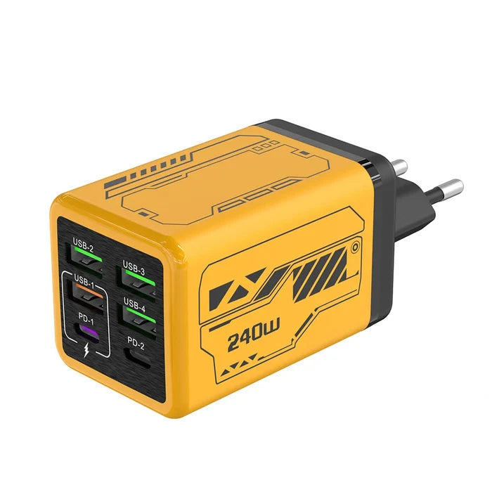 USB C Charger 6-Port Fast Charge, 4 USB A 2 Type-C PD3.0, EU UK US Plug, Back to School 2026