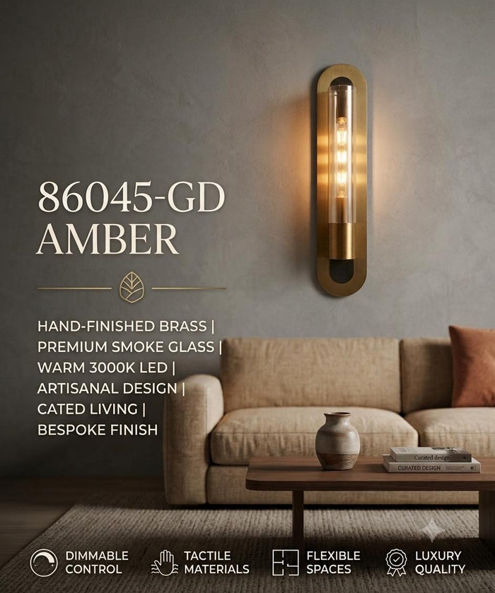 Vanguard Brass & Glass Pillar Sconce