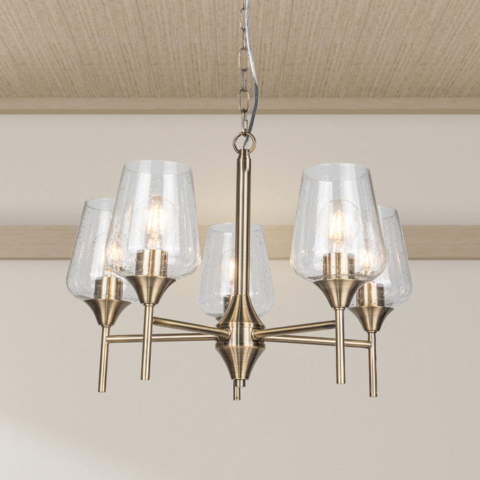 Vino 5 Light Antique Brass Ceiling Light