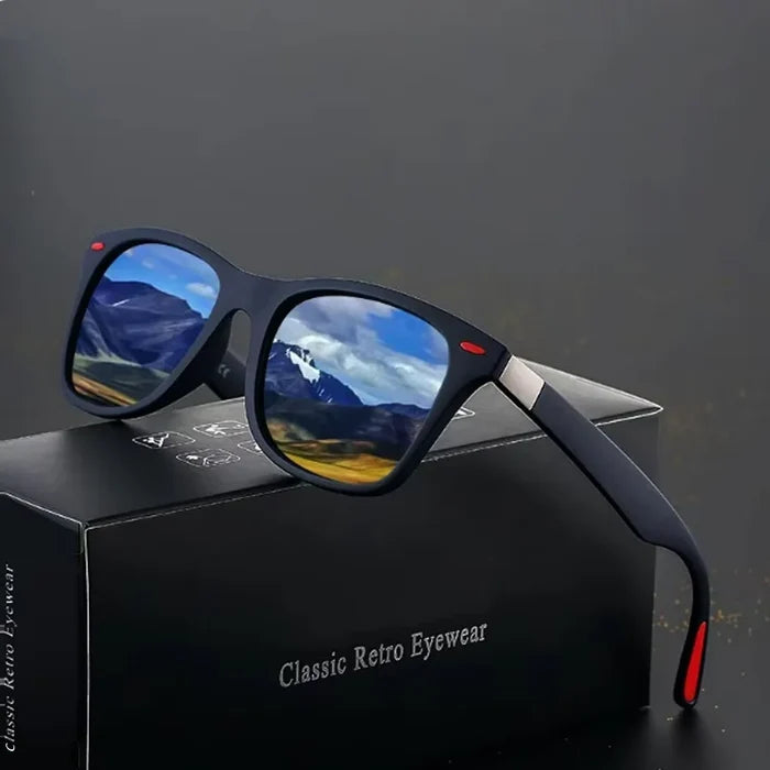 Vintage Square Sunglasses UV400 For Men Women Driving Fishing Eyewear