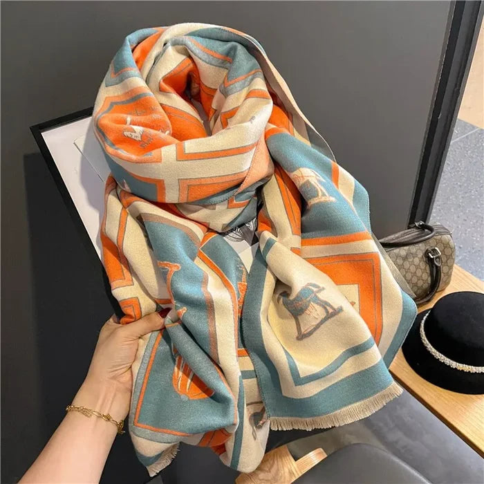 Warm Refined Womens Scarf - Oversized Cashmere For Winter